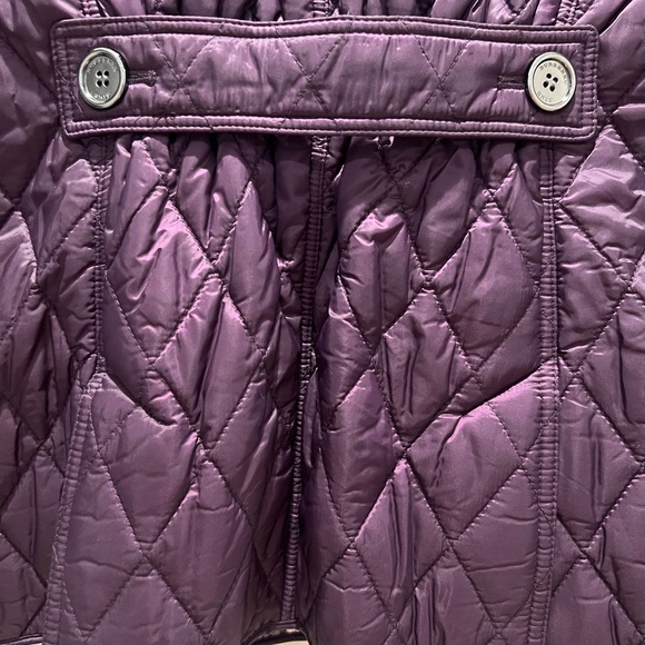 Burberry Brit Quilted Purple Jacket L Nova Check Plaid - Picture 3 of 10